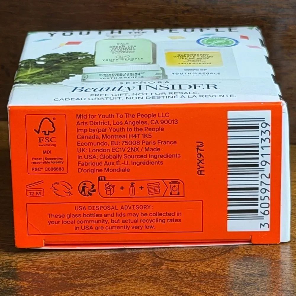 Youth To The People Skincare Set Superfood Cleanser + Air Whip Cream + Dream NEW